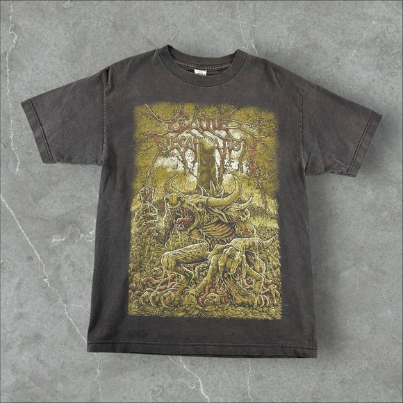 Vintage Cattle Decapitation Shirt‎ Mens Medium Faded Black Y2K Death Grindcore